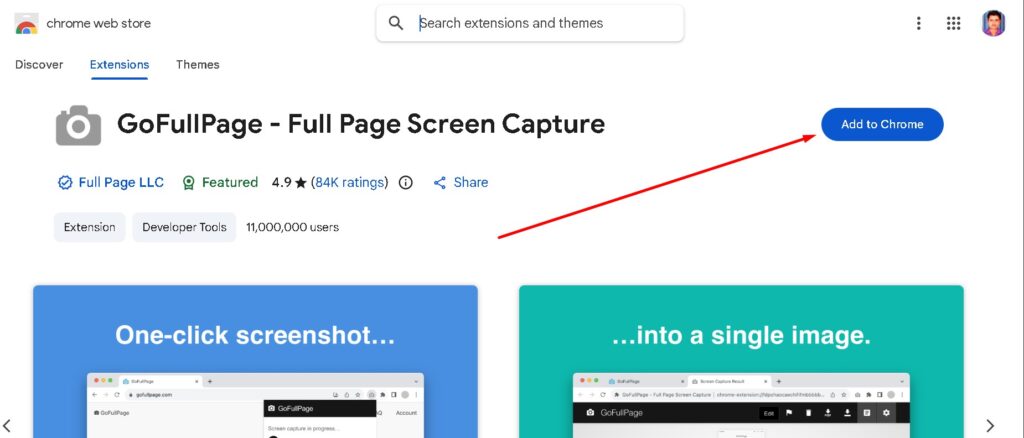 click add to chrome